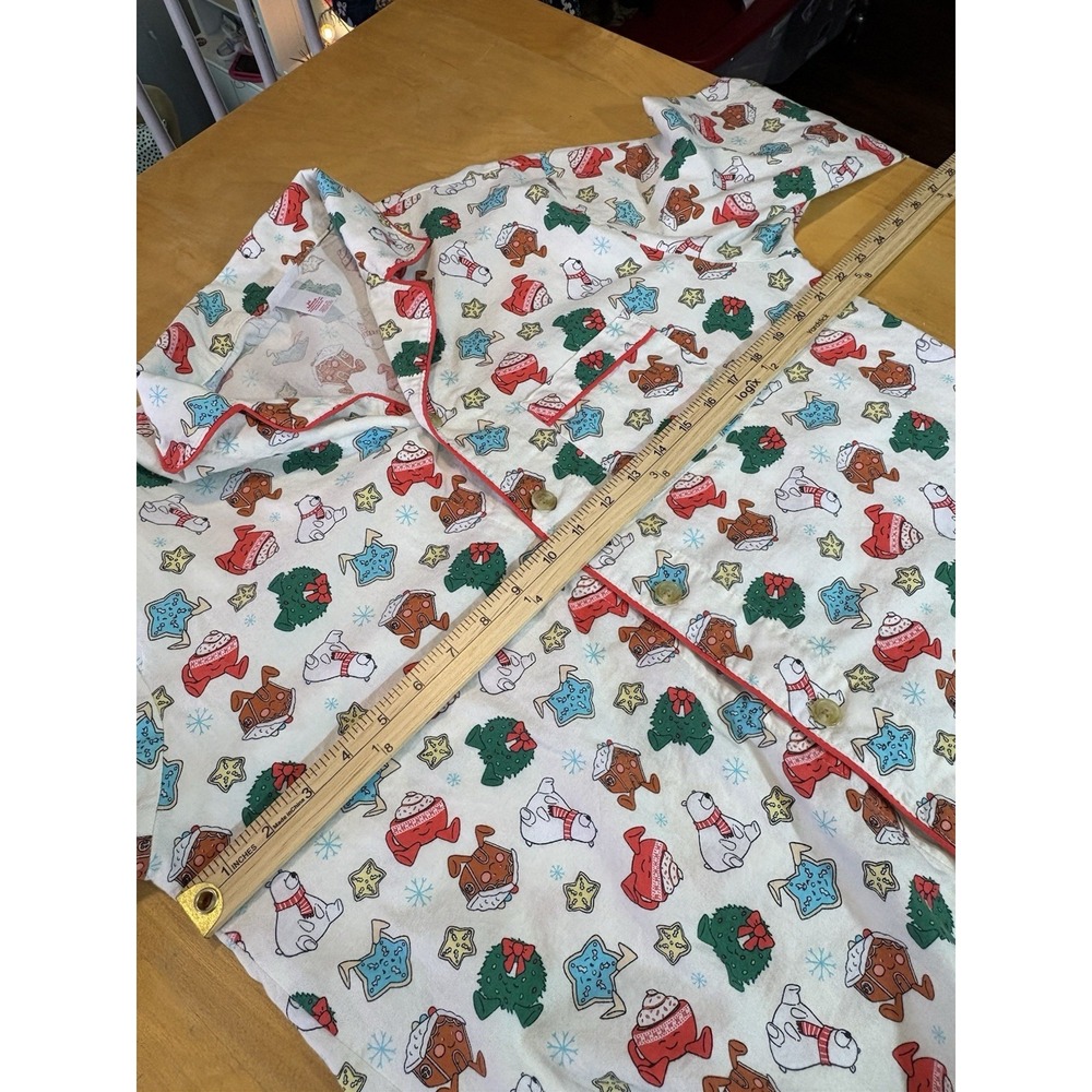 Wondershop Christmas Pajama Mens Top Size Medium Holiday Festive Button Shirt - Picture 8 of 12